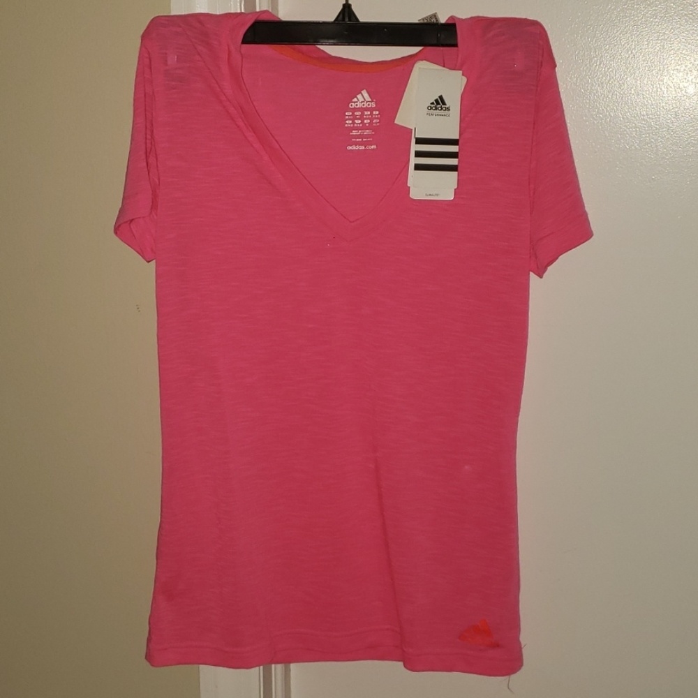 NWT Adidas pink dry fit shirt